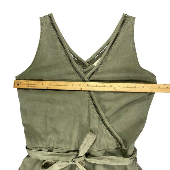 Anthropologie Cloth & Stone Romper Womens S Green Burlingame Wrap Beachy Jumper - Picture 9 of 16